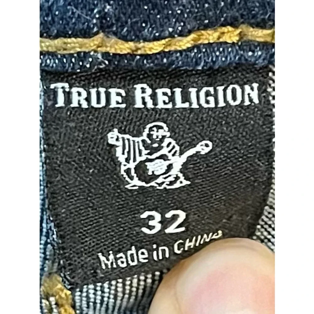 True Religion Ricky‎ Flap Relaxed Straight Jeans Men's W32 L33 Dark Wash Blue